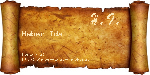 Haber Ida névjegykártya